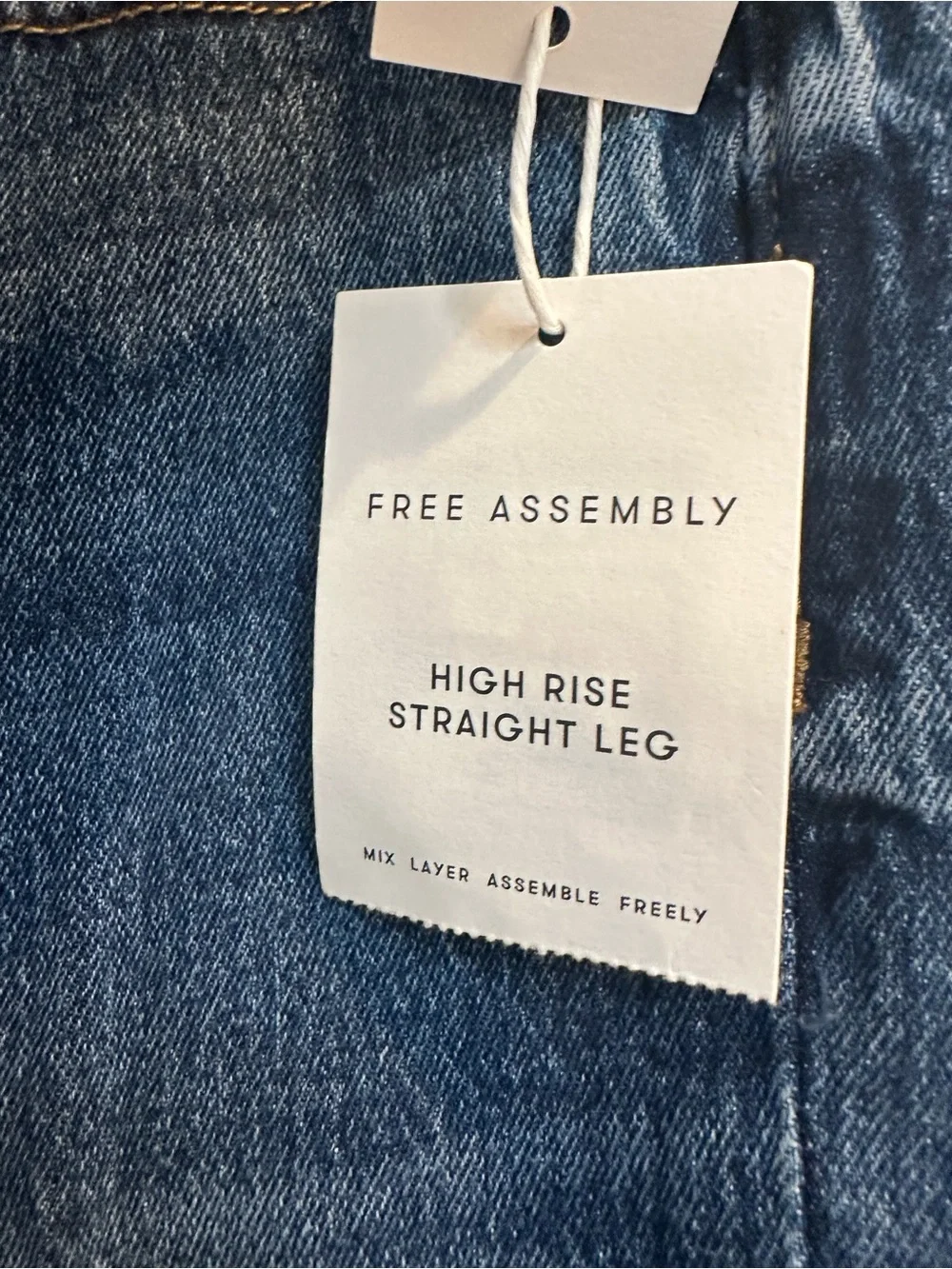 NWT Free Assembly High Rise Straight Leg Jeans 2 Pair Size 8 Dark/Indigo Wash